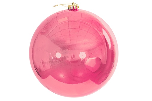 [122636] Bola de natal com glitter ouro rosa 15cm