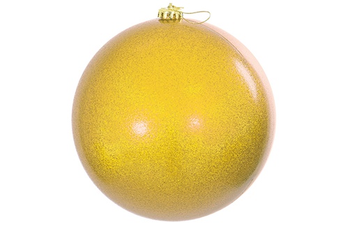 [122637] Bola de Natal dourada efeito glitter 15cm