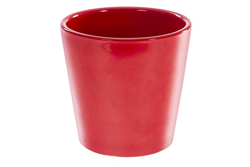 [122644] Vaso natalizio in ceramica rossa 16cm