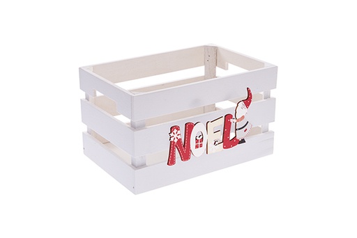 [122657] Caja madera blanca decorada Noel 28x20x15cm (copia)