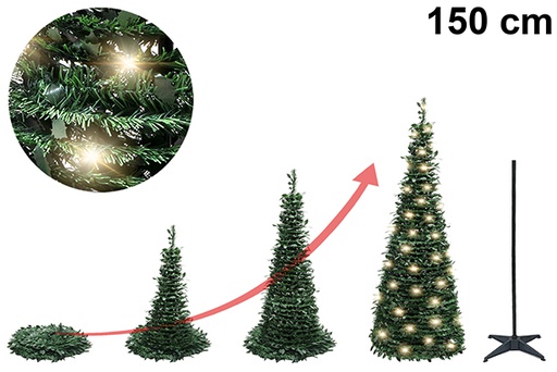 [122662] Árbol de Navidad plegable con luces LED USB 150 cm