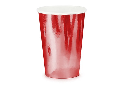 [122671] Pack 6 red Christmas paper cups 260 ml