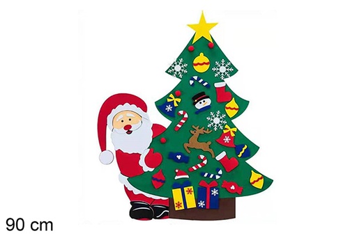 [122696] Felt Christmas tree 1 meter with 10 removable decorations