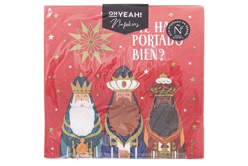 [122706] Pack 20 3-ply napkins decorated 3 Wise Men 33 cm