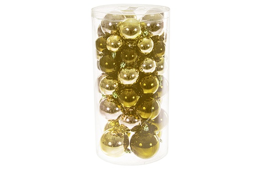 [122722] Pack 46 glossy/matte gold balls assorted cylinder