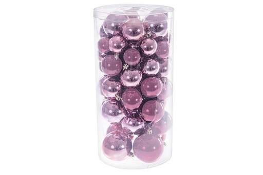 [122725] Pack 46 assorted glossy/matte rose gold cylinder balls