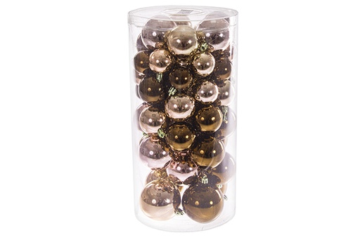 [122726] Pack 46 boules de champagne brillantes/mates cylindre assorti