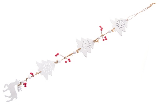 [122743] Colgante madera navidad con piñas y estrellas madera blanca 65cm (copia)