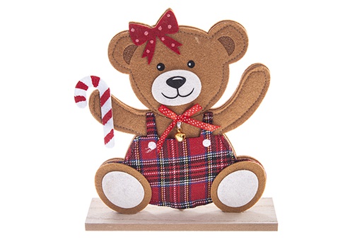 [122772] Boneco em feltro urso de Natal 22 cm