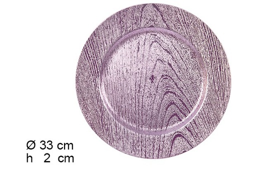 [122786] Purple wooden charger plate 33 cm