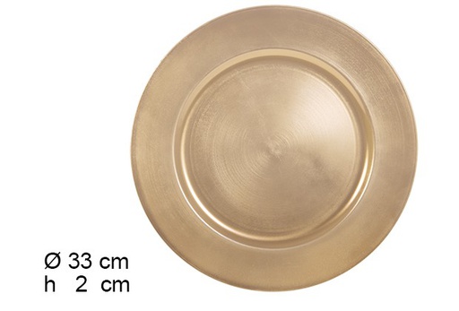 [122788] Sous-assiette lisse dorée 33 cm 