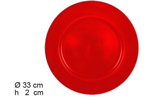 [122790] Bajo plato liso rojo 33 cm