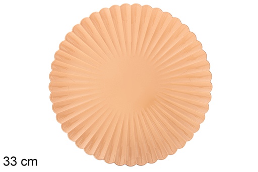 [122824] Low decorative plate rose gold 33 cm