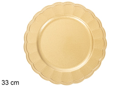 [122825] Under decorative plate gold dots 33 cm 