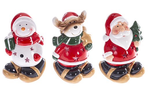 [122861] Figura navidad muñeco/reno/papa noel 13cm