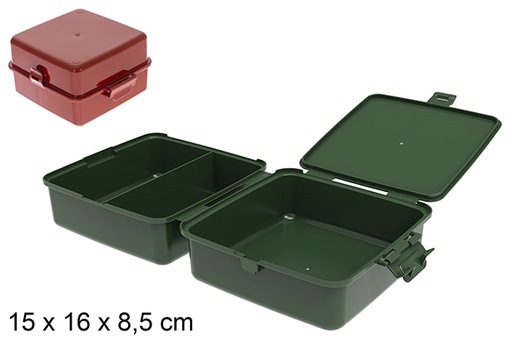 [122934] Boîte à lunch avec compartiments de couleurs assorties