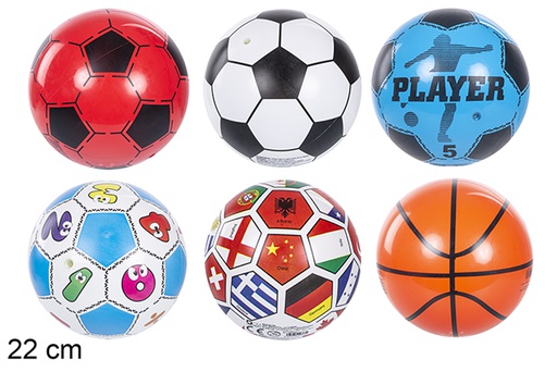 [123027] Assorted decorated plastic ball 22 cm