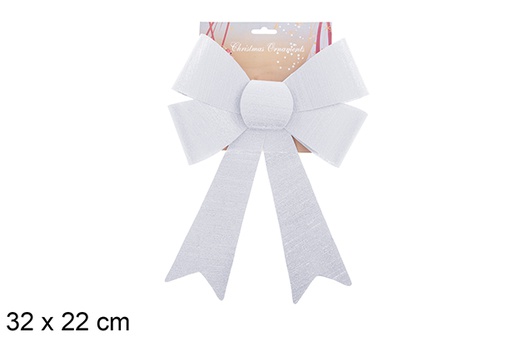 [123045] Fiocco natalizio glitter argento 32x22cm