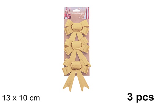 [123053] Pack 3 lazos navidad oro lujo 13x10cm