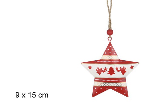 [100149] Colgante metal estrella Navidad decorada