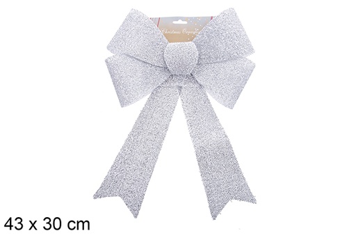 [123097] Noeud de Noël argent brillant 43x30cm