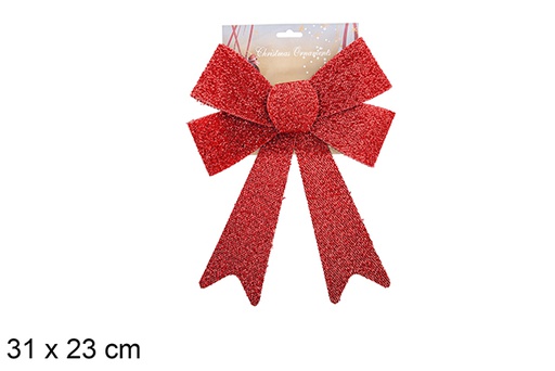 [123101] Noeud de Noël rouge vif 31x23cm