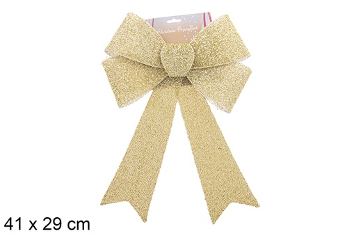[123105] Shiny gold Christmas bow 41x29cm