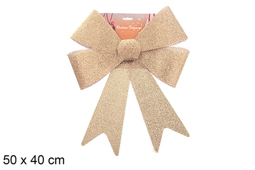 [123111] Shiny gold Christmas bow 50x40cm  