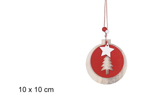 [100156] Christmas tree wooden pendant 10 cm