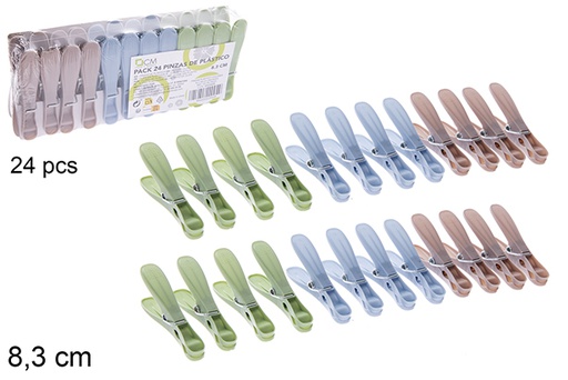 [123136] Pack 24 pinzetta in plastica colorata 8.3 cm