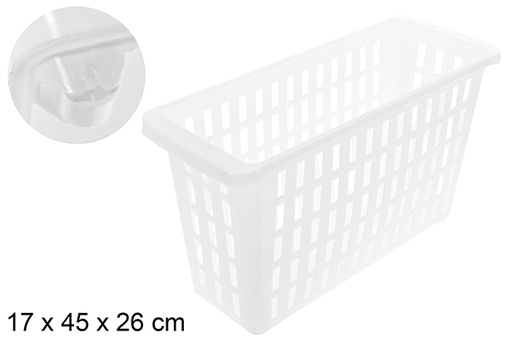 [123142] Plateau de rangement en plastique blanc