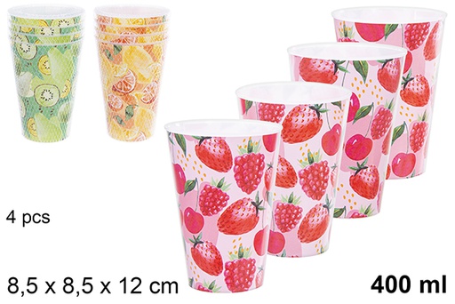 [123148] Set di 4 bicchieri in plastica da 400 ml