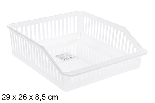 [123156] White plastic organizing tray