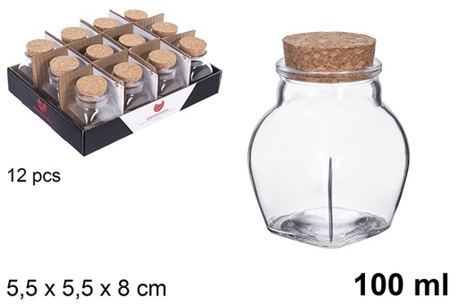 [123173] Flacon en verre avec bouchon en liège 100 ml