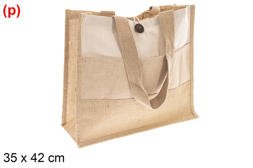 [123185] Bolso frente yute y algodón natural 34x30cm (copia)