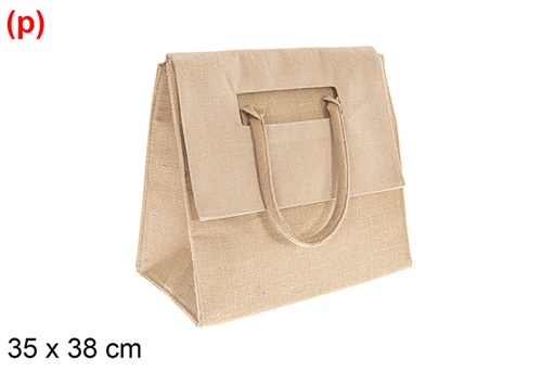 [123192] Bolso saco con bolsillo yute y algodón 45x21cm (copia)