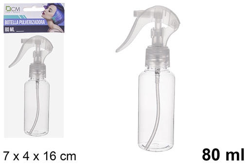 [123219] Flacone in plastica trasparente con spruzzatore da 80 ml