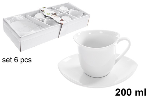 [123230] Conjunto de 6 xícaras de café com pires, 200ml