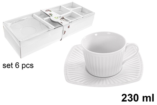 [123232] Set 6 tazas con plato café 230ml