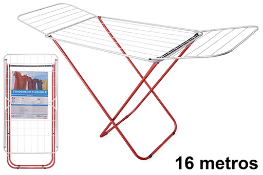 [123248] Folding metal clothesline 16 meters