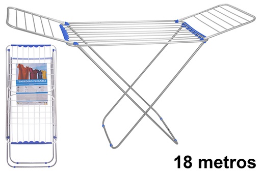 [123249] Corde à linge pliable en aluminium de 18 mètres