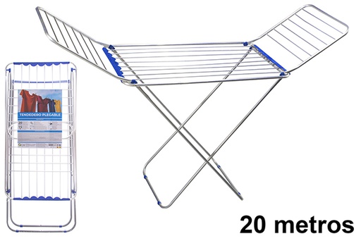 [123250] Corde à linge pliable en aluminium de 20 mètres