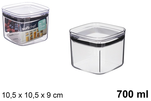 [123252] Contenitore ermetico quadrato multiuso in plastica da 700 ml