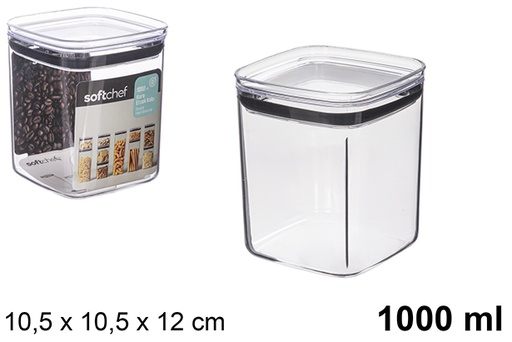 [123253] Récipient hermétique carré polyvalent en plastique 1000 ml