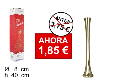 [100169] Florero cristal Navidad redondo oro 40 cm