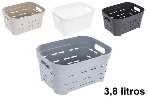 [123257] Pyramid rectangular plastic basket 3.8L