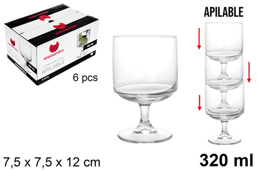 [123271] Tazza in vetro impilabile 320 ml