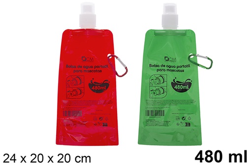 [123279] Portable pet water bag 480ml