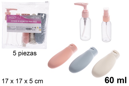 [123281] Trousse de maquillage de voyage 5 pièces, 60 ml