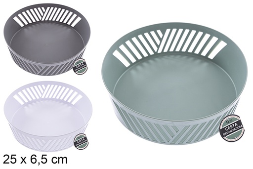 [123322] Cesto organizador de plástico cores sortidas 25x6,5 cm